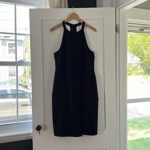 Halston Heritage T Back Halter Dress Bodycon Black Size 14